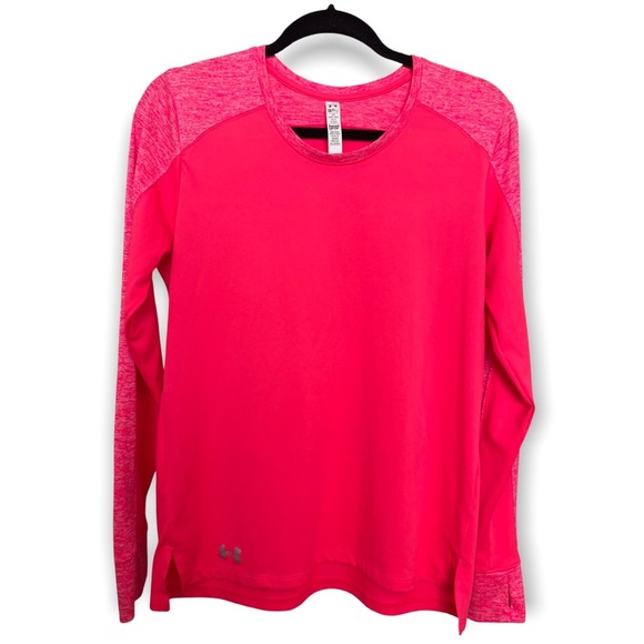 Under Armour HeatGear Loose Fit Long Sleeve Pink Workout Shirt - Women’s Size S - Picture 8 of 9